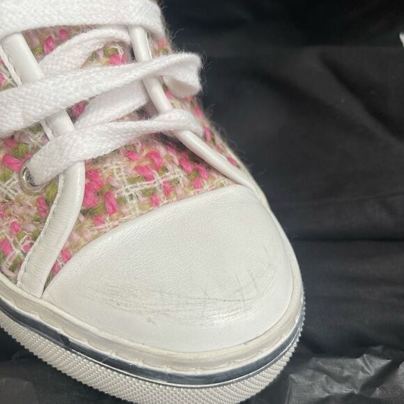 SAINT LAURENT WOMANS MALIBU BEDFORD TWEED HIGH TOP SNEAKERS - Picture 6 of 14